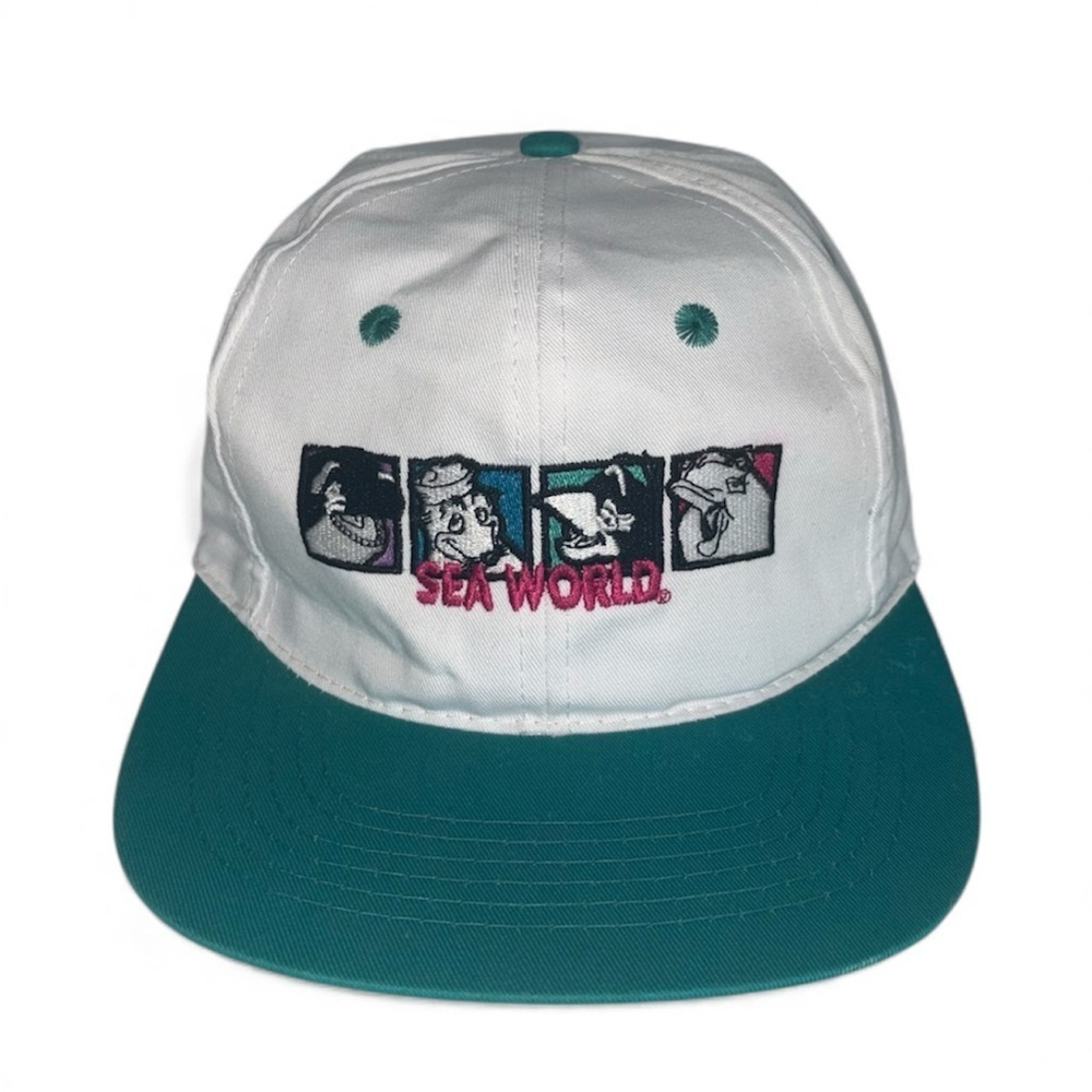 Vintage Sea World Teal SnapBack Retro Hat